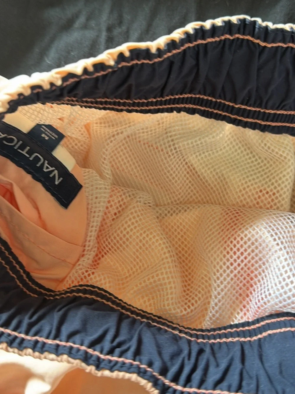 Nautica Black Tee with Light Pink Swim Shorts